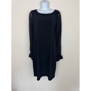 Ivanka Trump Black Sheer Sleeve Cocktail Dress Size 14